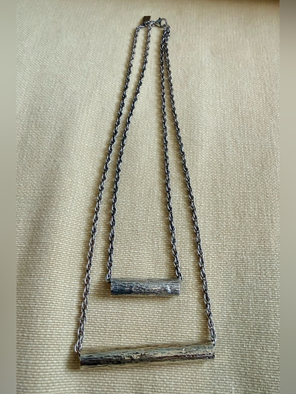 Vintage Rachel Katz Sterling-Style Double Bar Necklace